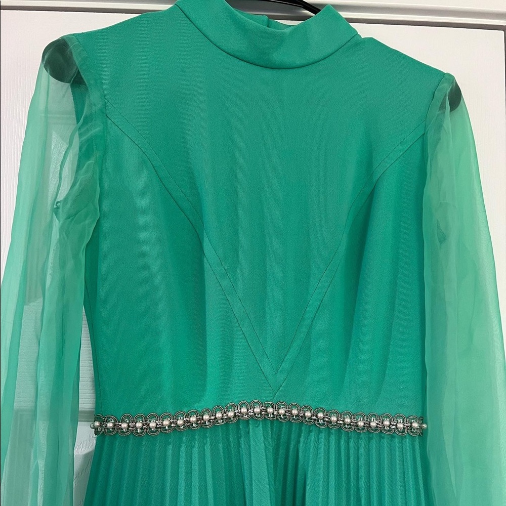 Vintage 1970s SeaFoam Green Dress